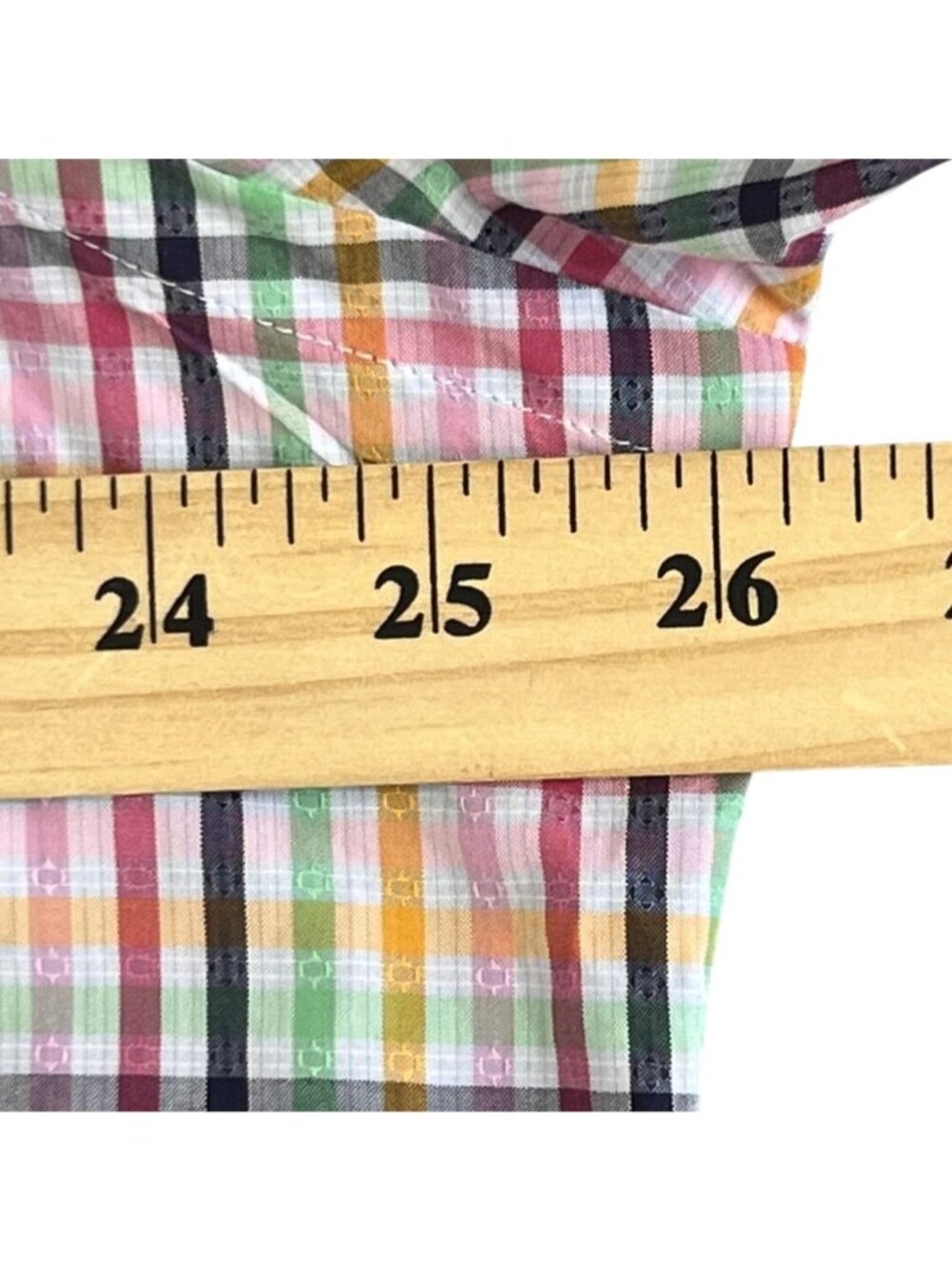 Thomas Dean Shirt Mens XL Multicolor Plaid Cotton Long Sleeve Button Up Preppy - Picture 6 of 8